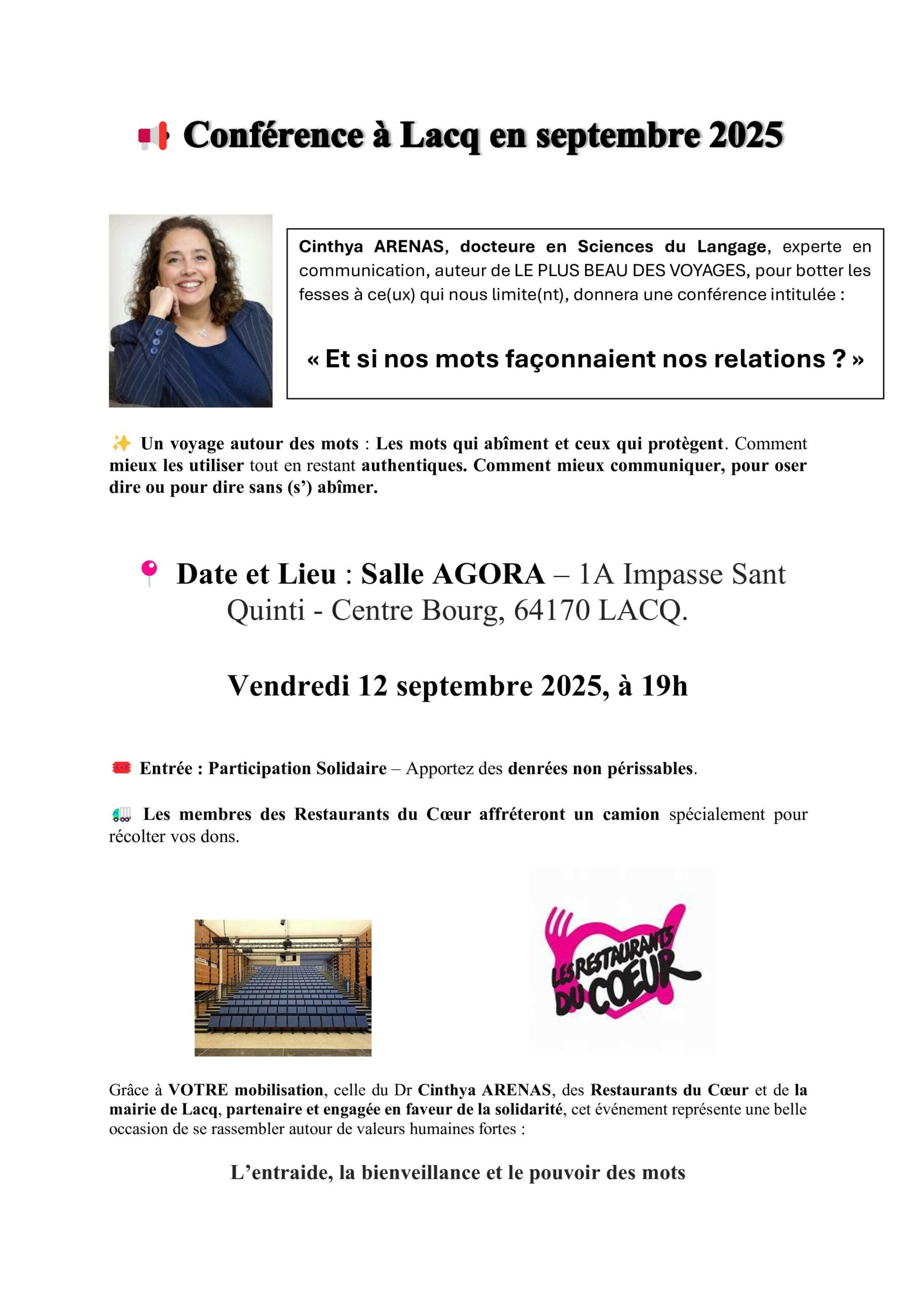 📢 Conférence à Lacq en septembre 2025
